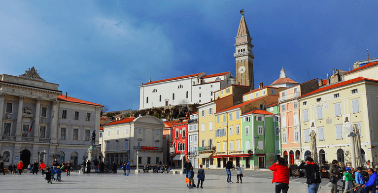 The main square of Piran, Slovenia. Looks a little bit like Venice