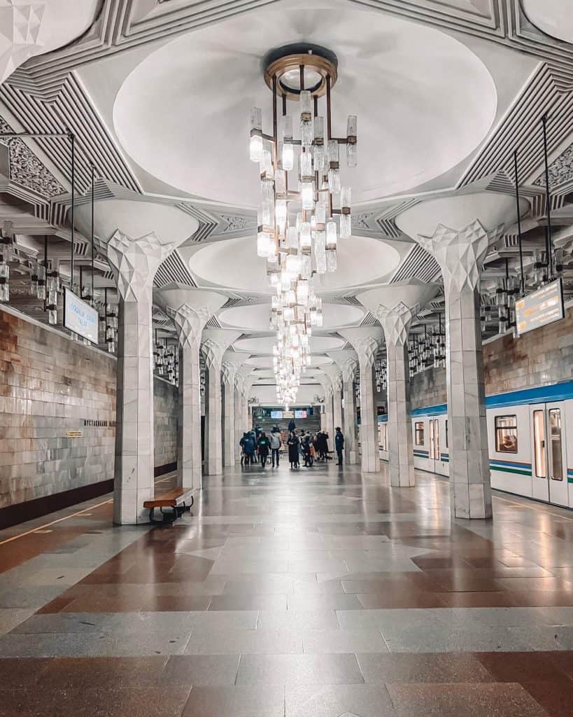 The most beautiful metro stations in Tashkent, Uzbekistan