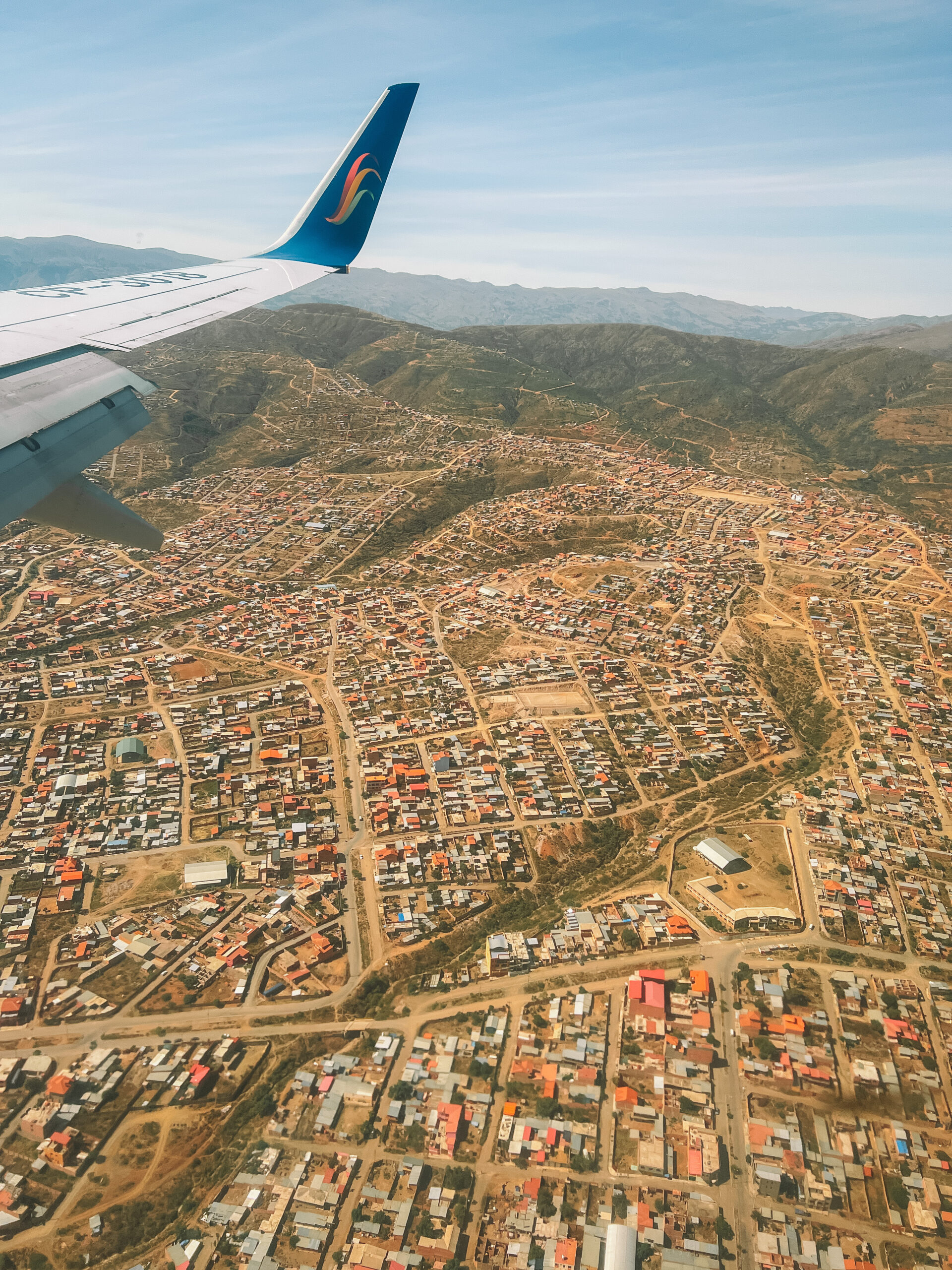 Flying over El Alto, Bolivia